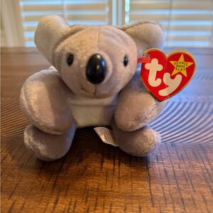 Ty Beanie Baby Koala Plush in Gray and White - Mel